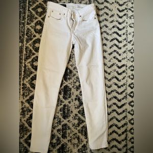 JCREW Womens white toothpick ankle jeans 25